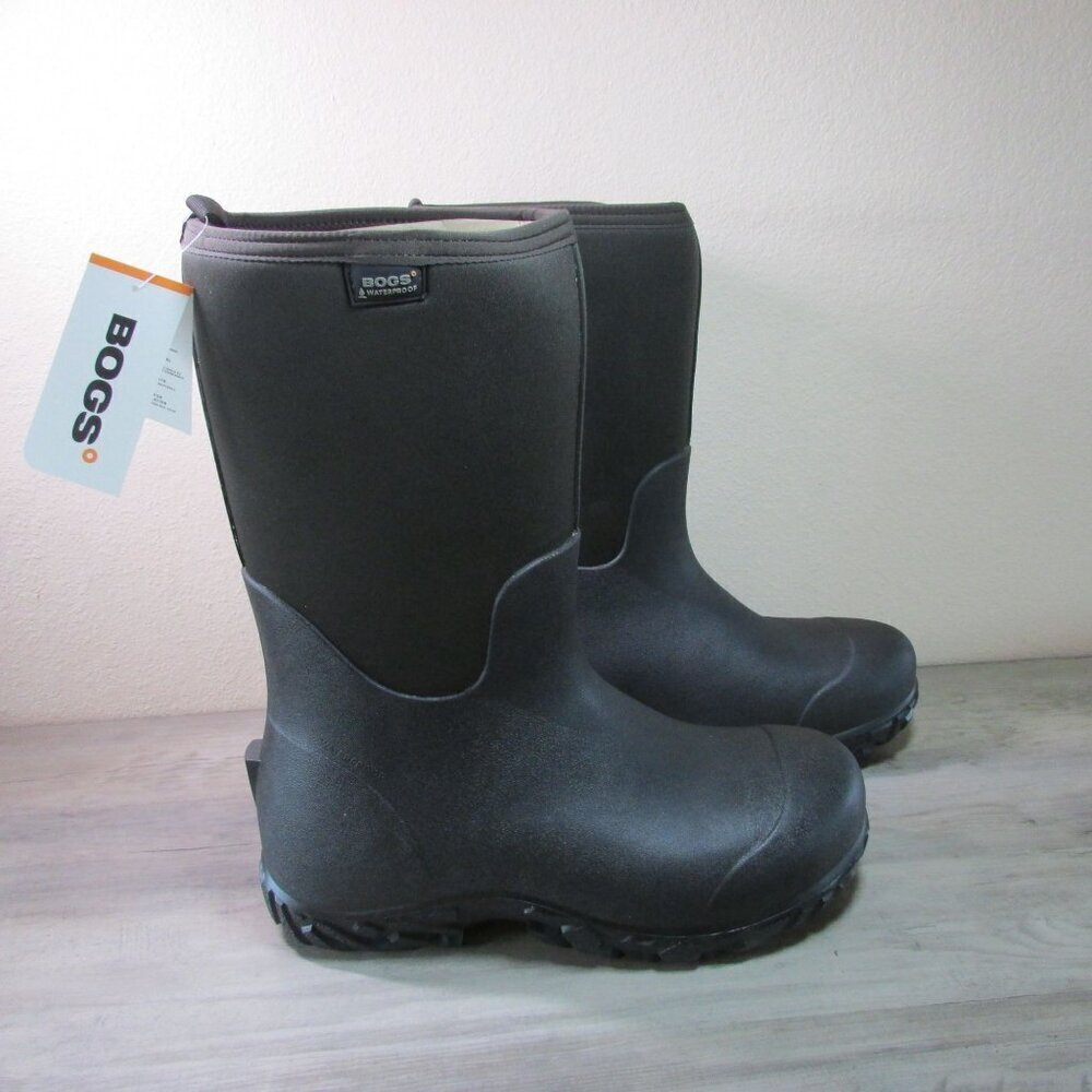 Bogs Men's Kiesau Waterproof Insulated Rain Mud Garden Boots Dark Brown